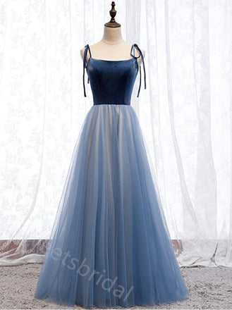 Elegant Square Neckline Sleeveless  A-line Long Prom Dress,SWS2138