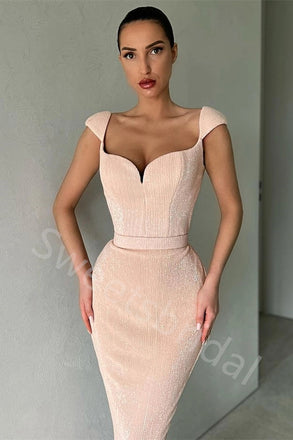 Sexy Sweetheart Cap sleeves Mermaid Long Prom Dress,SW2011