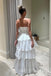 With Ruffles Strapless Sleeveless A-line Long Prom Dress,SWS2435