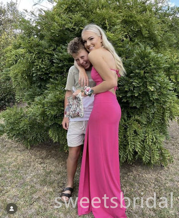 Sexy Scoop Sleeveless Side Slit Mermaid Long Prom Dress,SWS2491