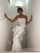 White Strapless Sleeveless Two-Pieces A-line Long Prom Dress,SWS2457