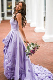 Elegant Sweetheart Sleeveless A-line High Low Prom Dress,SWS2225