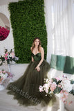 Elegant Sweetheart Sleeveless A-line Floor length Prom Dress,SWS2160