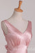 Pink Elegant V-neck Sleeveless A-line Long Prom Dress,SWS2447