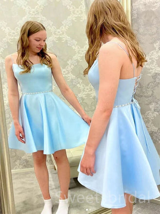 Elegant Square Sleeveless A-line Short Mini Homecoming Dress, BTW368