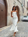 Ivory Strapless Sleeveless Mermaid Long Prom Dress,SWS2446