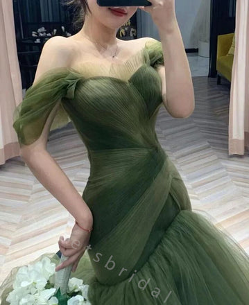 Elegant Off Shouldr Sleeveless Mermaid Long Prom Dress,SWS2095