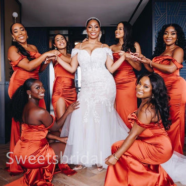 Sexy Off shoulder Sleeveless Siide slit Mermaid Long Mermaid Dressess, SWE1384