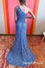 Sparkly Ones Shoulder Side Slit Floor Length Prom Dress,SWS2567