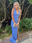 Sexy Halter Sleeveless Mermaid Side Slit Floor Length Prom Dress,SWS2400