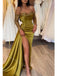 Sexy Off shoulder Side slit Mermaid Long Prom Dress,SWS2054