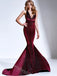 Sexy V-neck Sleeveless Mermaid Floor Length Prom Dress,SWS2399