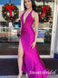 Azalea Halter Sleeveless Side Slit Mermaid Floor Length Prom Dress,SWS2549