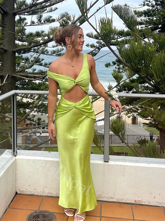 Green V-neck Sleeveless Sheath Floor Length Prom Dress,SWS2249