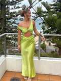 Green V-neck Sleeveless Sheath Floor Length Prom Dress,SWS2249