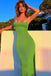 Sexy Square Neckline Sleeveless Side Slit Sheath  Long Prom Dress,SWS2139
