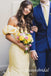 Pretty Yellow Off Shoulder Sleeveless Mermaid Floor Length Prom Dress,SWS2529