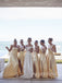 Elegant Square Side Slit Sheath Long Bridesmaid Dresses, SWE1426