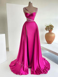 Elegant V-neck Sleeveless Side slit Sheath Long Prom Dress,SWS2047