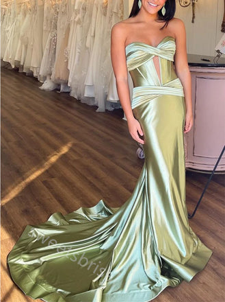 Sexy Sweetheart Sleeveless Mermaid Floor Length Prom Dress,SWS2184