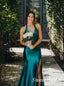 Emerald Sleeveless Side Slit Mermaid Floor Length Prom Dress,SWS2548