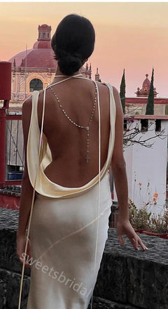 Jewel Sleeveless Open Back Mermaid Floor Length Prom Dress,SWS2385