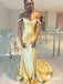 Sparkly Off Shoulder Scoop Mermaid Floor Length Prom Dress,SWS2570