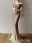 Sparkly Off Shoulder Sleeveless Mermaid Long Prom Dress,SWS2496