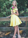 Elegant Two Pieces Off shoulder A-line Short Mini Homecoming Dress, BTW382