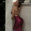 Sexy V-neck Sleeveless  Mermaid Floor Length Prom Dress,SWS2383