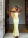 Lemon Strapless Sleeveless Mermaid Long Prom Dress,SWS2439