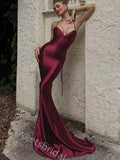 Sexy V-neck Sleeveless  Mermaid Floor Length Prom Dress,SWS2383