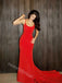 Red Simple Sleeveless Mermaid Floor Length Prom Dress,SWS2194