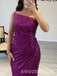 Purple Shiny Sleeveless Side Slit Mermaid Long Prom Dress,SWS2500