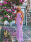 Light Purple Ruffles Sleeveless Sheath Long Prom Dress,SWS2460