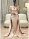 Elegant Long Sleeves  Pleats Mermaid Long Prom Dress,SWS2480