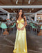 Yellow Sexy Sweetheart Sleeveless A-line Floor Length  Prom Dress,SWS2287