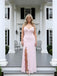 Elegant Ruffles V-Neck Ruffles Side Slit Sheath Long Prom Party Dress,SWS2602