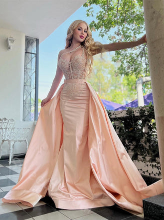 Sexy One shoulder Sleeveless Mermaid  Long Prom Dress,SWS2140