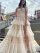 Elegant V-neck Sleeveless Side slit A-line Long Prom Dress,SW2037