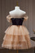 Elegant Off shoulder Sleeveless A-line Short Mini Homecoming Dress, BTW335