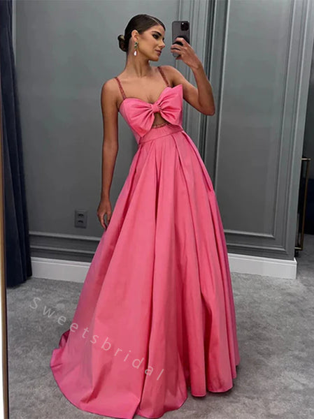 Cute Sweetheart Sleeveless A-line Long Prom Dress,SWS2048