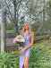 Lilac Jewel Sleeveless Side Slit Mermaid Long Prom Dress,SWS2451