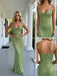 Sexy Jewel Spaghetti Straps Sleeveless Mermaid Long Prom Party Dress,SWS2603