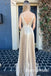 Sparkly Spaghetti Straps V-neck A-line Floor Length Prom Dress,SWS2531