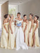 Elegant Square Side Slit Sheath Long Bridesmaid Dresses, SWE1426