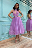 Elegant Halter Sleeveless A-line Long Prom Dress,SW1997