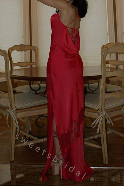 Sexy Spaghetti Straps Sleeveless Mermaid Long Prom Dress,SWS2102
