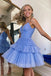 Sexy V-neck Sleeveless A-line Short Mini Homecoming Dress, BTW394