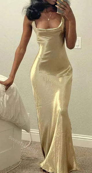 Sparkly Square Sleeveless Mermaid Long Floor Length Prom Dress,SWS2355